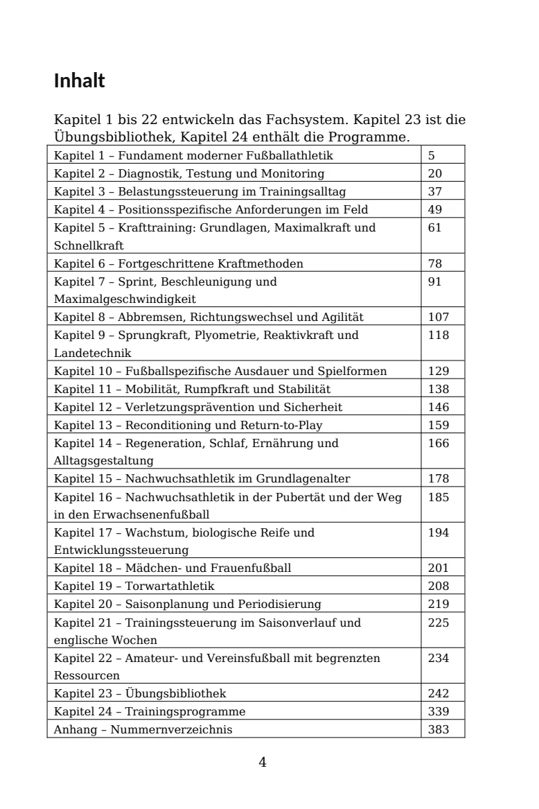 Original-Inhaltsverzeichnis mit allen 24 Kapiteln und Seitenzahlen